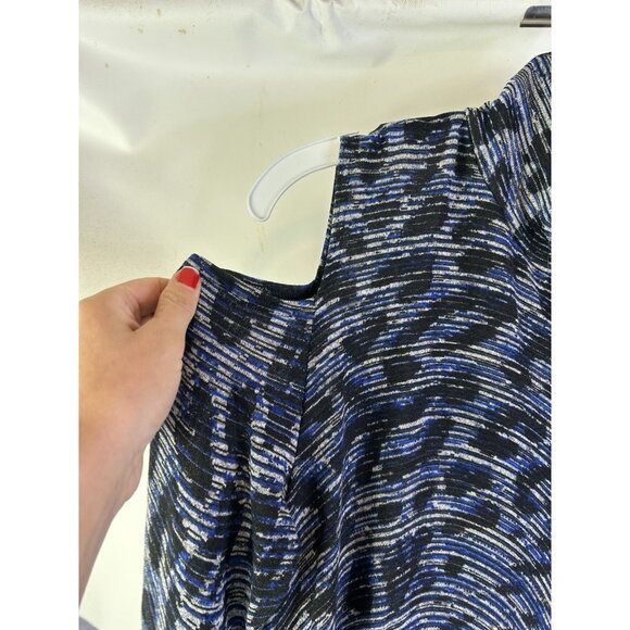 Clara Sun Woo Geometric Cold Shoulder Slinky Tunic Shirt Artsy - Picture 4 of 8